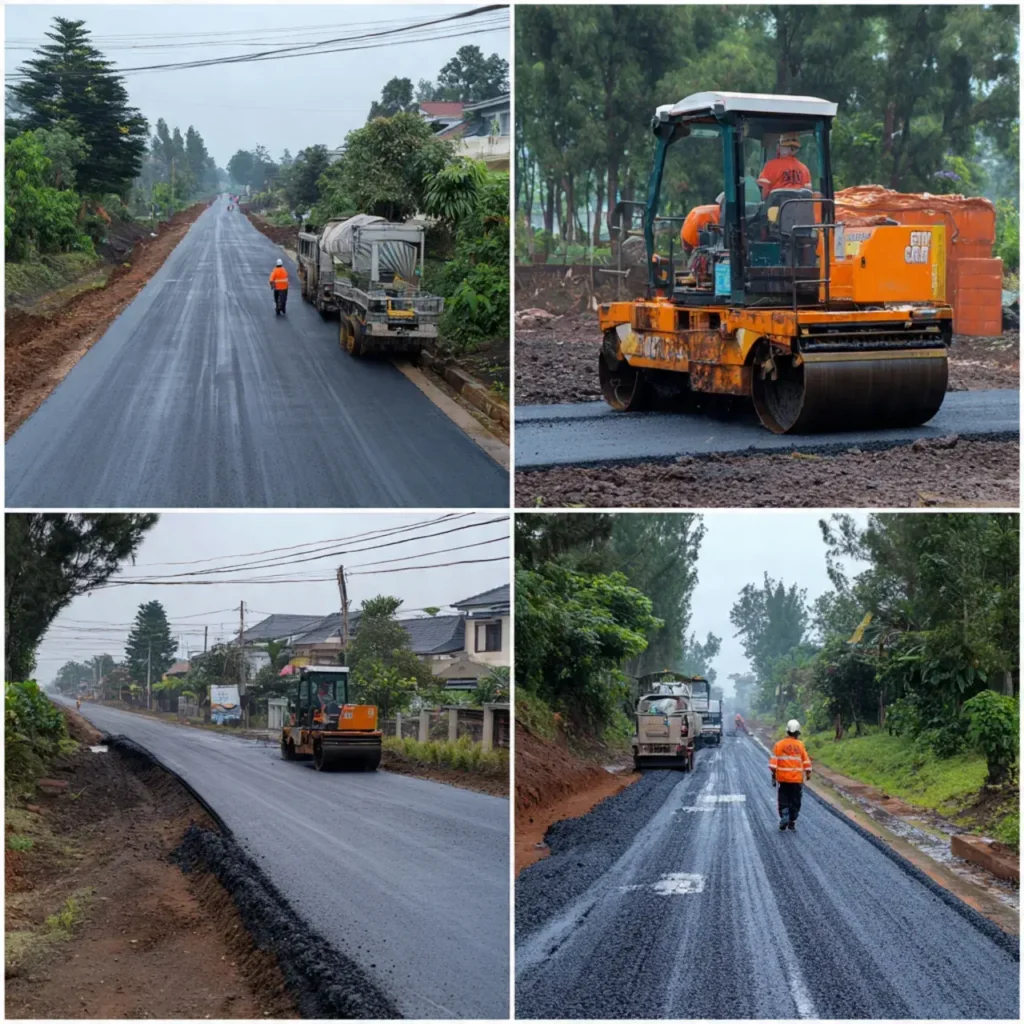 Proyek Pengaspalan di Citeureup