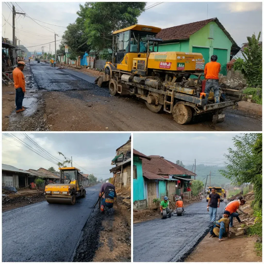 Proyek Pengaspalan di Dramaga